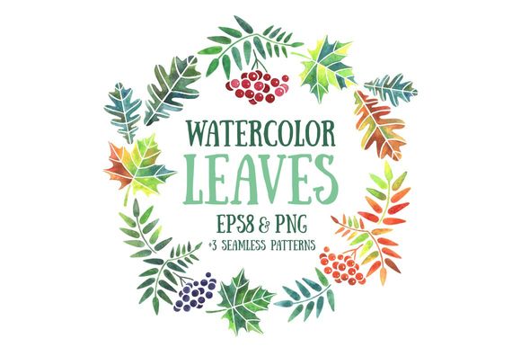 Watercolor Leaves by LunaSolvo is available from CreativeMarket for $6.