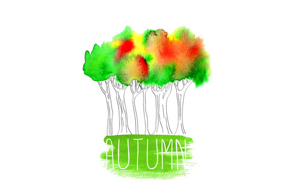 Watercolor Set Of The Trees by Ulafant is available from CreativeMarket for $10.