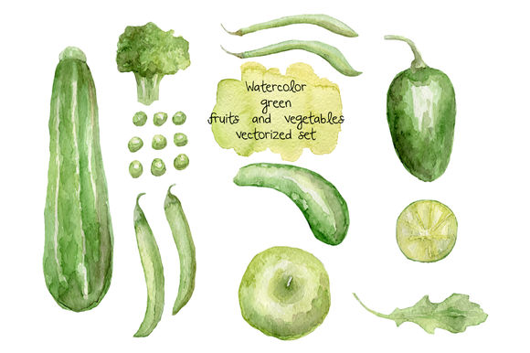 Watercolor Vegetables And Fruits by NastyaVesna is available from CreativeMarket for $15.