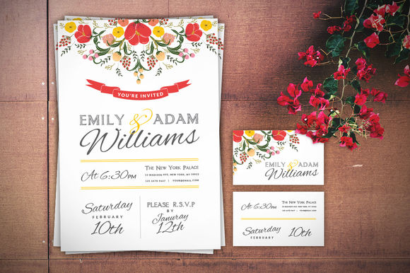 Wedding Invitation by DesignLux is available from CreativeMarket for $9.