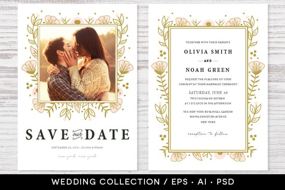 Wedding Invitation Collection Design by Pixejoo is available from CreativeMarket for $13.