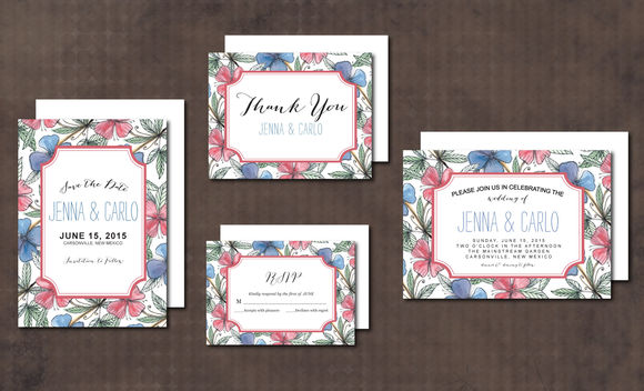 Wedding Invitation Suite Floral by Aticnomar is available from CreativeMarket for $15.