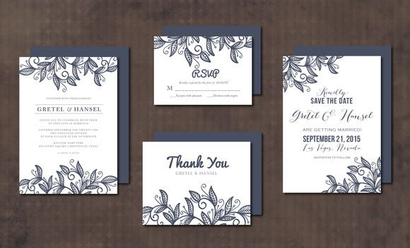 Wedding Invitation Suite Leaves by Aticnomar is available from CreativeMarket for $15.