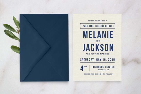 Wedding Invitation Template by HitchPaperCo. is available from CreativeMarket for $12.