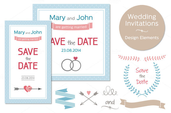 Wedding Invitations by PaperCards is available from CreativeMarket for $8.