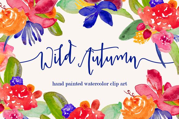 Wild Autumn Watercolor Clip Art by BellaLoveLetters is available from CreativeMarket for $5.