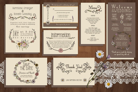 Wildflower Wedding Invitation Suite by KnottedDesign is available from CreativeMarket for $20.