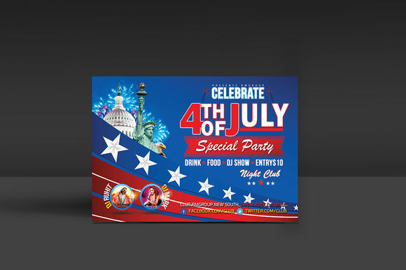 4th Of July Party Flyer Template by MadhabiStudio is available from CreativeMarket for $7.