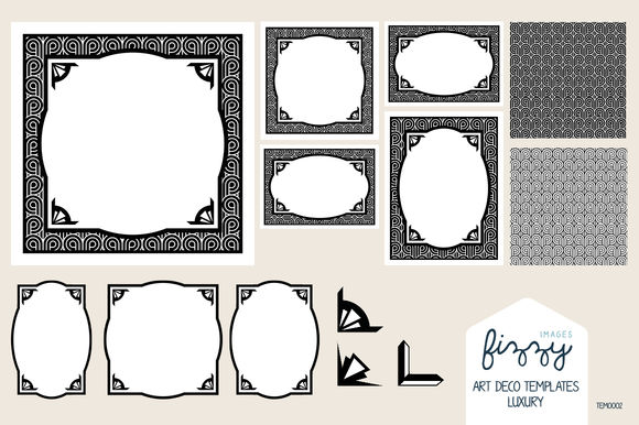 X Art Deco Invite Templates by FizzyImages is available from CreativeMarket for $6.