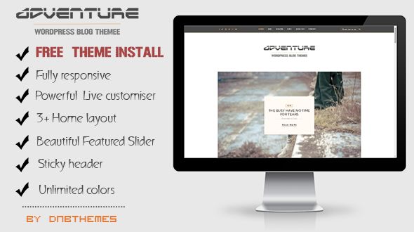 Adventure by Dnbthemes is a great new WordPress theme which features fully responsive layouts, clean design and a grid layout.