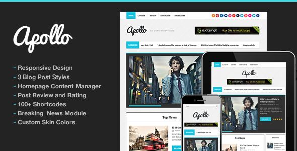 Apollo Modern Magazine Newspaper Template by ThemeGoods is a news magazine WordPress theme which features support for RTL languages, fully responsive layouts, clean design, magazine style layouts, is great for your personal site and minimal design.