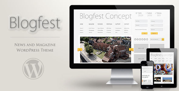Blogfest WordPress Magazine News And Blog Theme by Readactor is a news magazine WordPress theme which features fully responsive layouts, Google Fonts support, clean design, can be used for your portfolio and magazine style layouts.