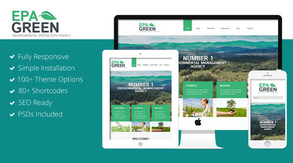 Environmental Management by TemplateMonster is a great new WordPress theme which features parallax elements, support for RTL languages, fully responsive layouts, search engine optimization, Google Fonts support, Bootstrap framework utilization, can be used for your portfolio and corporate style visuals.