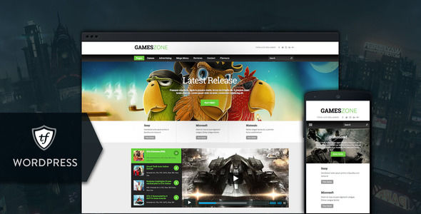 Games Zone by ThemeFuse is a news magazine WordPress theme which features Retina display support, Mega Menu, fully responsive layouts, search engine optimization, Google Fonts support, magazine style layouts, corporate style visuals and blogging related layouts and optimizations.