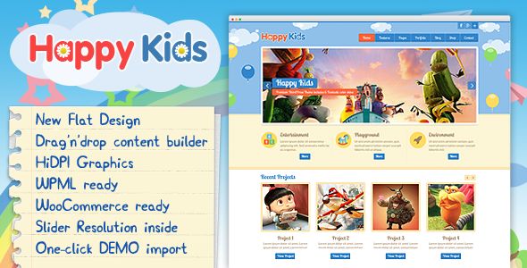 Happy Kids by CreativeWS is a educational WordPress theme which features Retina display support, support for RTL languages, one page layouts, fully responsive layouts, search engine optimization, Google Fonts support, Revolution Slider, WooCommerce integration, clean design, can be used for your portfolio, Colorful and flat design aesthetics.