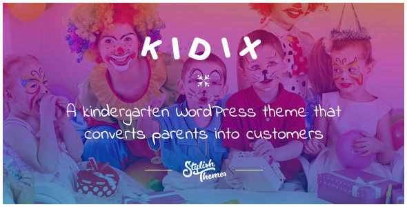 KIDIX by Stylishthemes is a educational WordPress theme which features parallax elements, fully responsive layouts, search engine optimization, Google Fonts support, Revolution Slider, Bootstrap framework utilization and Colorful.