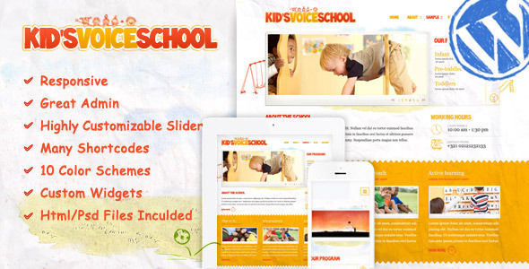 Kids Voice School by Aislin is a educational WordPress theme which features fully responsive layouts, search engine optimization and Colorful.