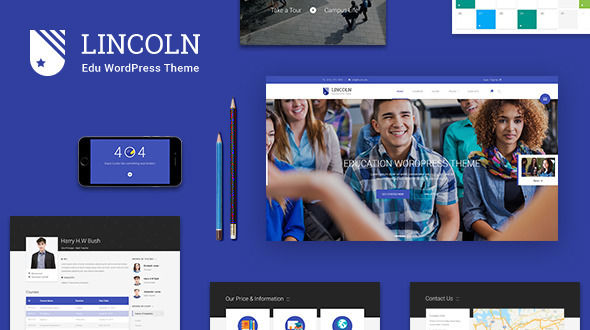 Lincoln by Lunartheme is a educational WordPress theme which features Retina display support, parallax elements, support for RTL languages, fully responsive layouts, search engine optimization, Google Fonts support, Revolution Slider, WooCommerce integration, magazine style layouts and a grid layout.