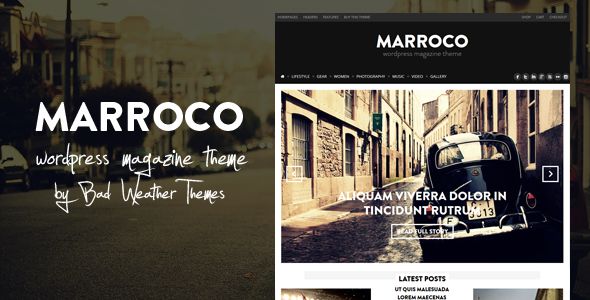 Marroco by Peenapo is a news magazine WordPress theme which features parallax elements, support for RTL languages, Mega Menu, fully responsive layouts, Google Fonts support, Revolution Slider, WooCommerce integration, clean design, magazine style layouts, masonry post layouts and minimal design.