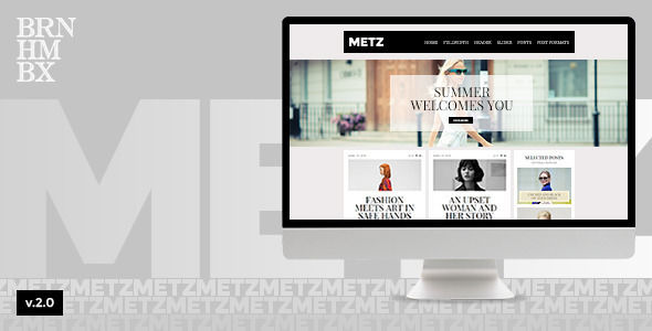 Metz by Burnhambox is a news magazine WordPress theme which features fully responsive layouts, search engine optimization, WooCommerce integration, clean design and magazine style layouts.