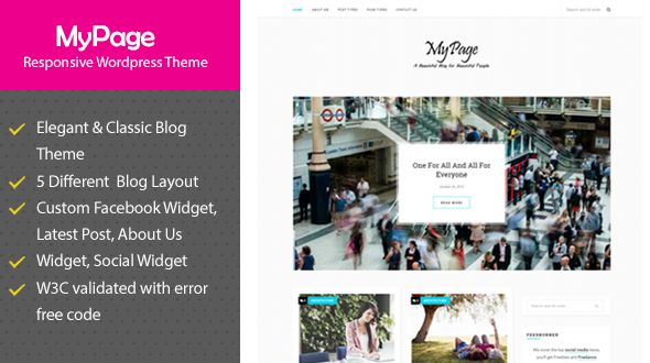 MyPages by Ravindra Misal is a great new WordPress theme which features Retina display support, support for RTL languages, fully responsive layouts, search engine optimization, Google Fonts support, clean design, is great for your personal site, blogging related layouts and optimizations and a grid layout.