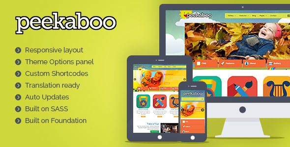 Pekaboo For WordPress by Population2 is a educational WordPress theme which features support for RTL languages, fully responsive layouts, Google Fonts support, WooCommerce integration, clean design, Colorful and a grid layout.