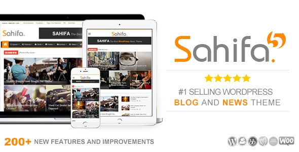 Sahifa by TieLabs is a news magazine WordPress theme which features Retina display support, parallax elements, support for RTL languages, Mega Menu, fully responsive layouts, search engine optimization, Google Fonts support, Revolution Slider, WooCommerce integration, clean design, magazine style layouts, flat design aesthetics, masonry post layouts and a grid layout.