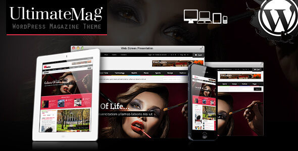 Ultimate Magazine Responsive WordPress Theme by CrunchPress is a news magazine WordPress theme which features fully responsive layouts, Google Fonts support, Revolution Slider, clean design, Bootstrap framework utilization, magazine style layouts and flat design aesthetics.
