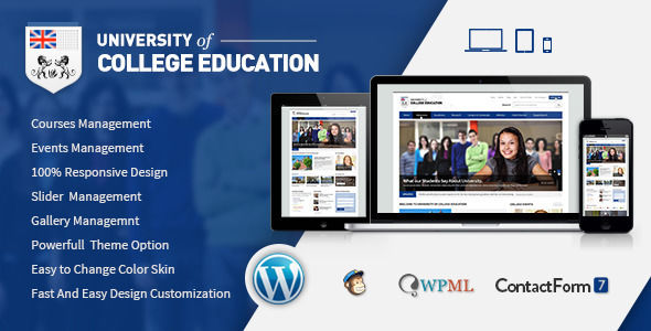 University by Chimpstudio is a WordPress theme for colleges and universities which features fully responsive layouts, search engine optimization and Bootstrap framework utilization.
