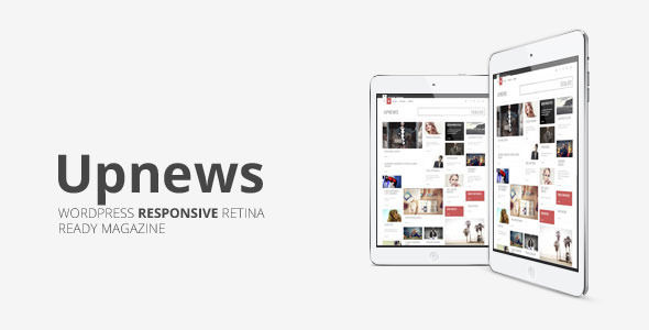 Upnews by Mimo is a news magazine WordPress theme which features Retina display support, support for RTL languages, fully responsive layouts, Google Fonts support, Revolution Slider, clean design, Bootstrap framework utilization, magazine style layouts, a grid layout and minimal design.