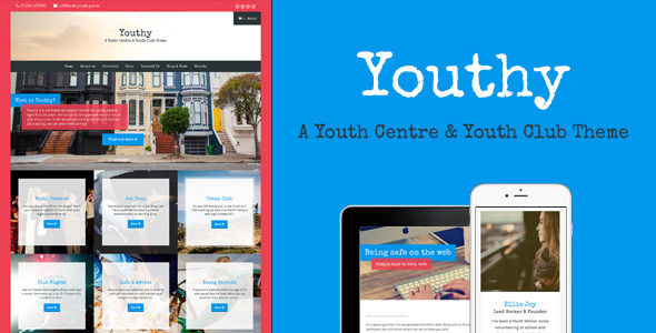 Youthy by Meanthemes is a educational WordPress theme which features Retina display support, support for RTL languages, fully responsive layouts, Google Fonts support, WooCommerce integration, clean design, Colorful and minimal design.