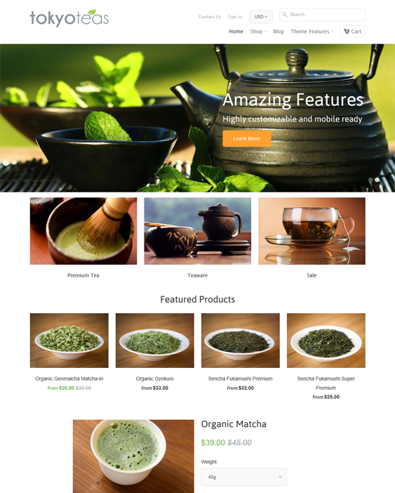 mobilia food drink shopify themes