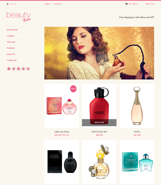 simple shopify themes health beauty products