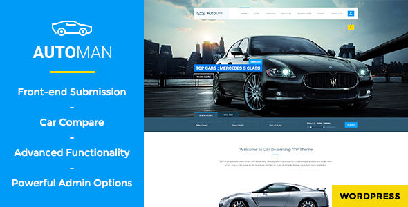 Automan by WPmines is a WordPress theme for automotive websites which features parallax elements, support for RTL languages, one page layouts, fully responsive layouts, Google Fonts support, Revolution Slider, WooCommerce integration, Bootstrap framework utilization and can be used for your portfolio.