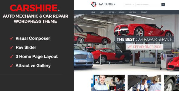 Car Shire by Template_path is a WordPress theme for automotive websites which features parallax elements, fully responsive layouts, Google Fonts support and Bootstrap framework utilization.