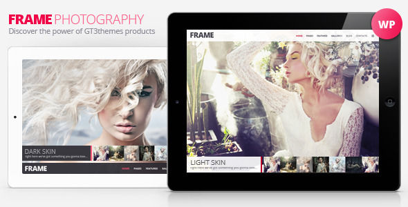 Frame Photography Minimalistic WP Theme by GT3themes (WordPress theme)
