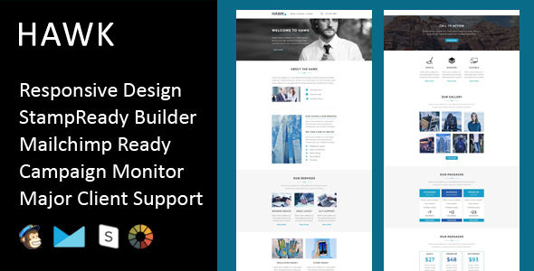 Hawk by Fourdinos (HTML Email Template)