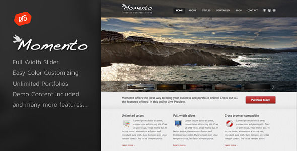 Momento by ProgressionStudios (WordPress theme)
