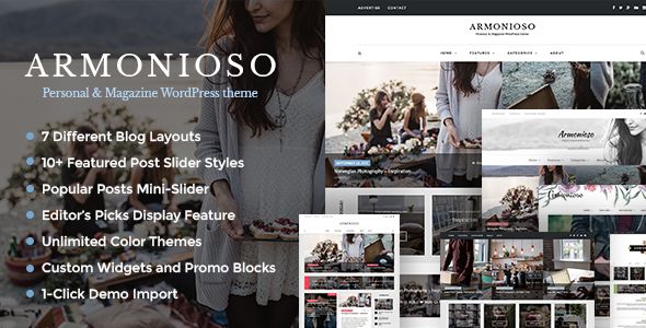 Armonioso by Dedalx video blog WordPress theme