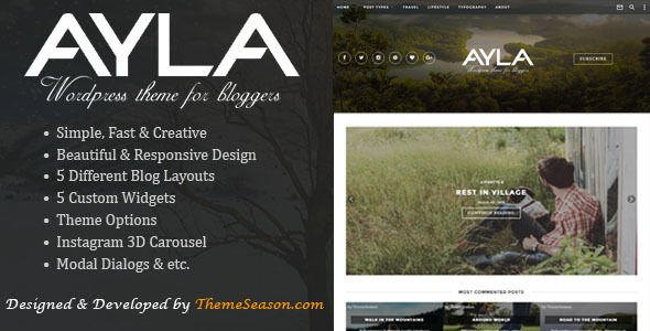 Ayla by Theme_season (video blog WordPress theme)