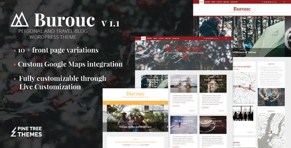 Burouc by PineTreeThemes (video blog WordPress theme)