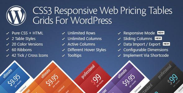 CSS Responsive WordPress Compare Pricing Tables by QuanticaLabs (pricing table plugin)