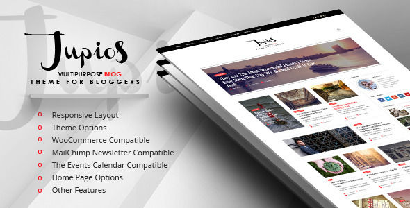 Jupios by GloriaTheme (video blog WordPress theme)