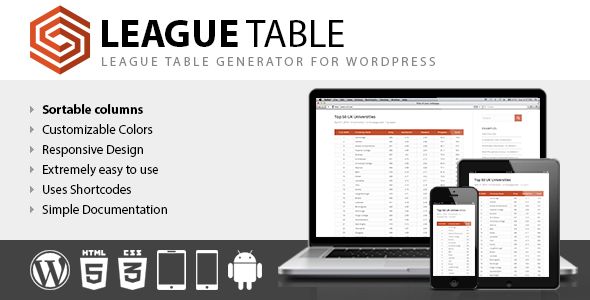 League Table by DAEXT (pricing table plugin)