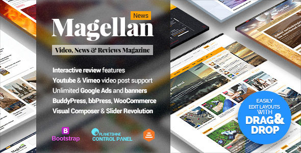 Magellan by Planetshine (video blog WordPress theme)