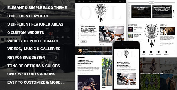 Owl by Wwwebinvader (video blog WordPress theme)