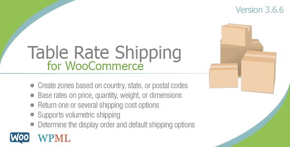 Table Rate Shipping For WooCommerce by Bolderelements (pricing table plugin)