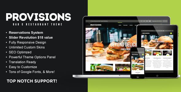 WP Provisions Restaurant by Contempoinc (WordPress theme)