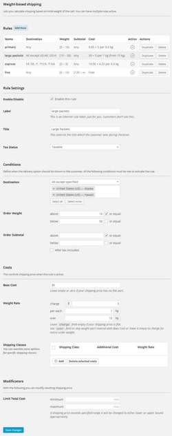 WooCommerce Weight Based Shipping