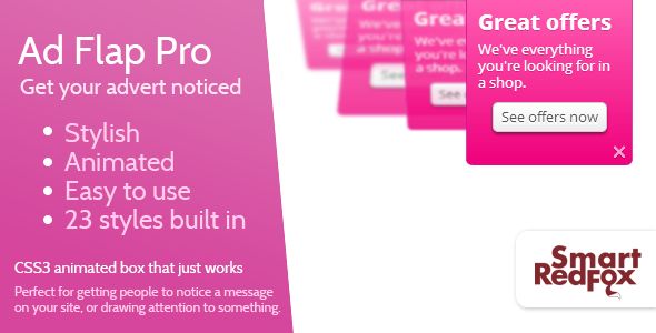 Advert Flap Pro by Smartredfox (WordPress advertising plugin)